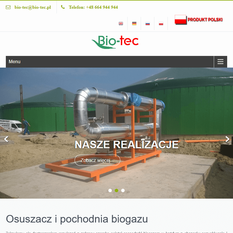 Stacje osuszania biogazu