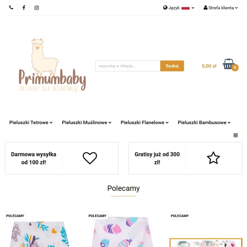 Pieluszki bambusowe dla niemowląt